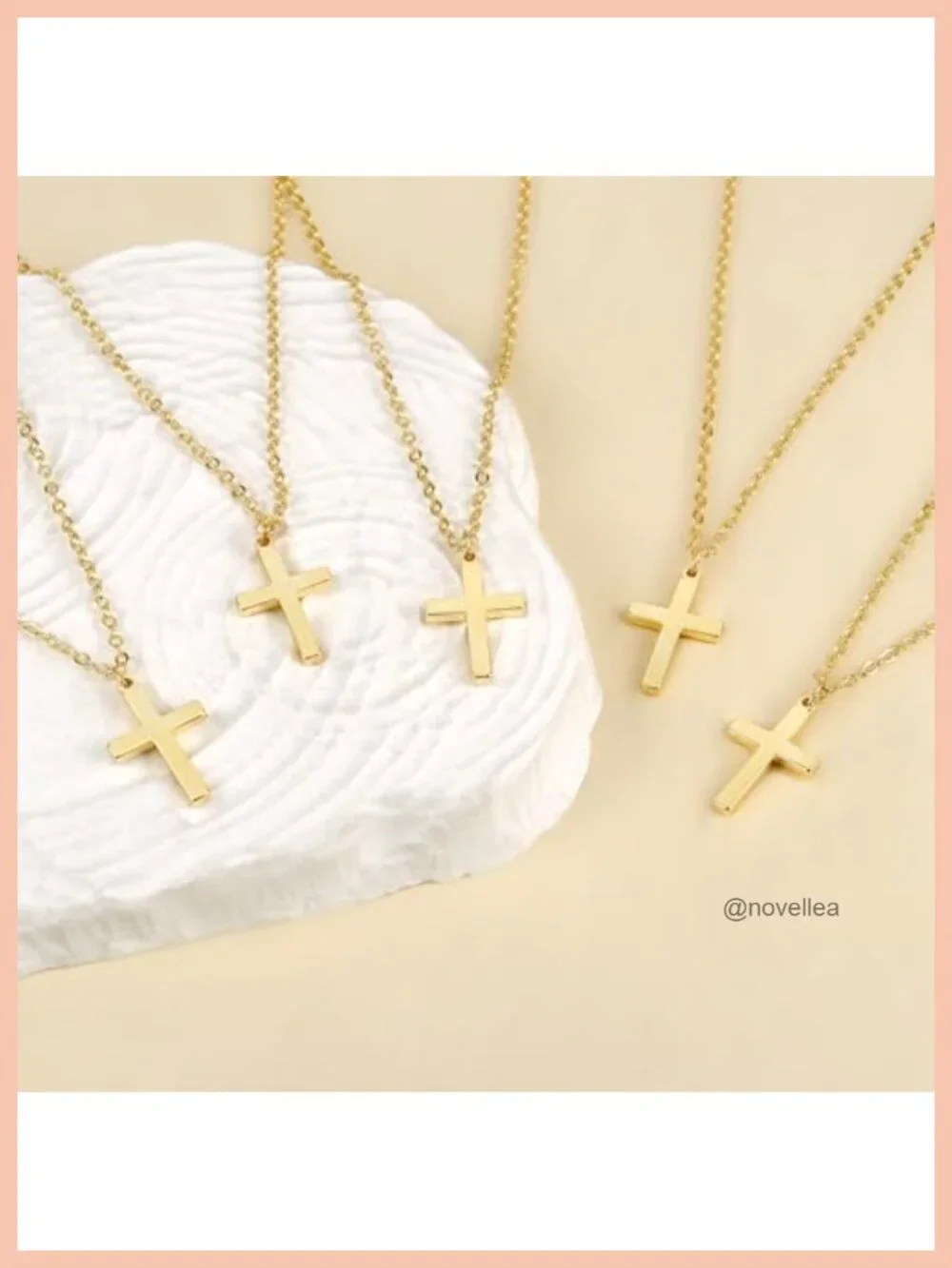 Gold Plated Cross Layered Stack Necklace for Women Trendy